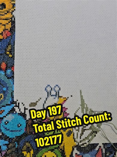 PokéStitch Quest Day 197: Onix Progress Update