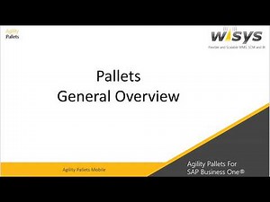 Pallets Overview - Agility Pallets for SAP Business One