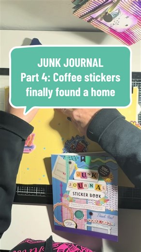 Coffee stickers are adorable but where do I put them? 🤷‍♀️. Junk journal to the rescue! #junkjournalideas #junkjournalcreator #craftingismytherapy #junkjournalspread #genx