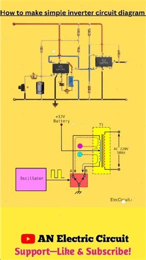 How To Make Simple Inverter Circuit Diagram | #shortsfeed #electronic