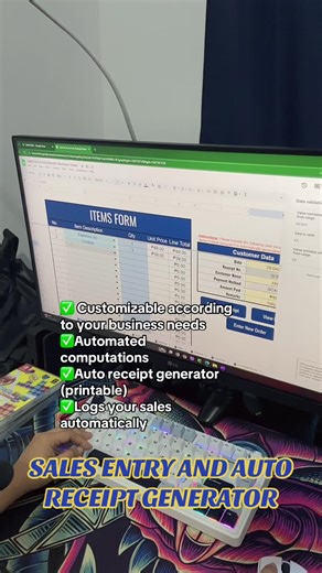 Tired of mannually tracking your sales? Our Sales Entry and Auto Receipt Generator will simplify things for you! #fyp #sales #excel #spreadsheet #business