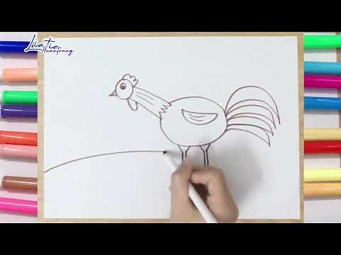 Hướng dẫn cách vẽ con gà trống đơn giản | How to draw rooster easy | Vẽ con gà trống đơn giản