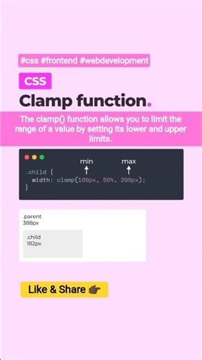 😎 Clamp Function #css #html #javascript #webdevelopment #function #how #animation #ai #tips #full #x