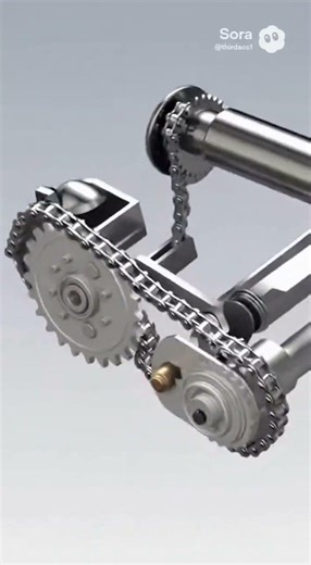 🔄 Satisfying Chain Reverse Instant Switch in Smooth CAD! ⚙️ #engineeringshorts#Reverse#CADAnimation