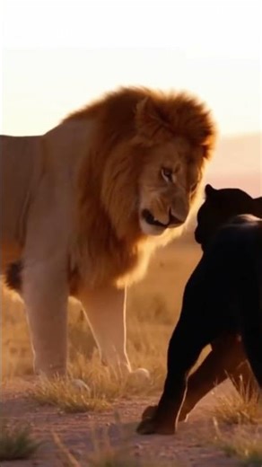 Epic Battle in the Wild: 🖤 Black Panther vs The King of the Jungle!