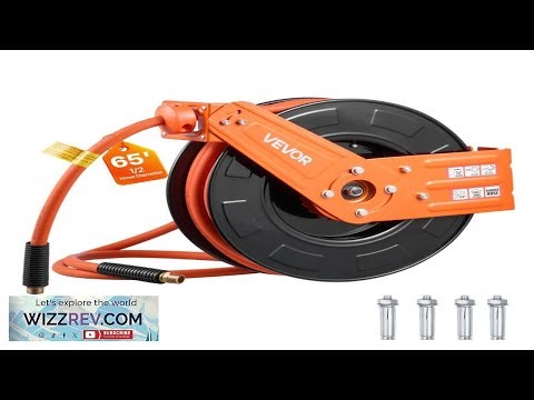 VEVOR Retractable Air Hose Reel 1 2 Inch x 65 FT Rubber Air