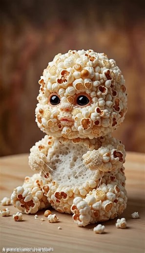 Popcorn Baby Eating ASMR. #ai #asmr #satisfyingvideo #asmreating #popcorn