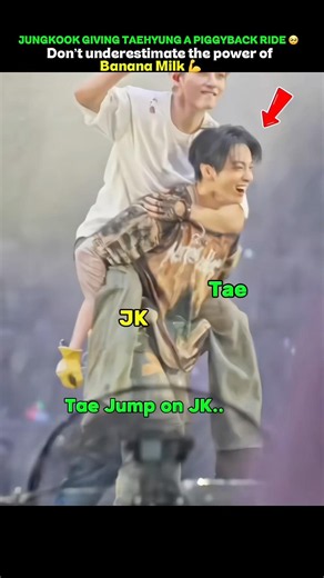 Jungkook giving Taehyung a piggyback ride🔥#taekook #bts #btsshorts