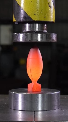 Hydraulic Press vs Red-Hot Metal Projectile | Extreme Hot Forging in Slow Motion