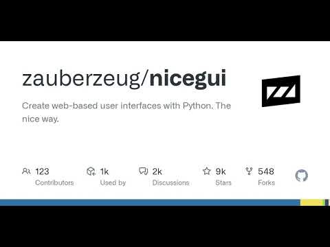 GitHub - zauberzeug/nicegui: Create web-based user interfaces with Python. The nice way.