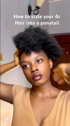 Styling my 4c hair into a sleek ponytail - No heat #4chair #naturalhairstyles