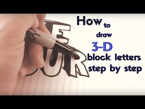 How to draw 3-D block letters: step by step