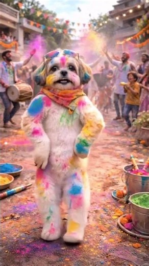 doggy ne kya Holi per dance short# video