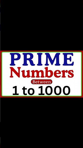 Prime Numbers 1 to 1000/Prime Numbers Between 1 and 1000/1 to 1000 prime Numbers #primenumber