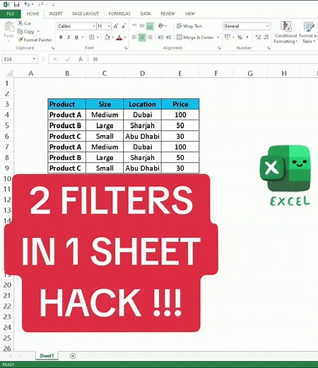 How to apply 2 filters in 1 sheet #dubai #exceltiktok #exceltutorial #excelpro #exceltricks #exceltips #excel