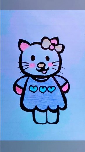 "Cute baby cat drawing tutorial ❤️😍"