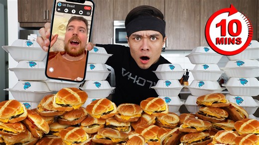 10 min MrBeast Burger challenge destroyed!