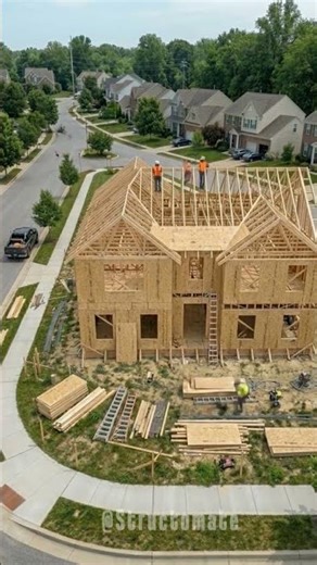 Suburban Two-Story Family Home Build | Step-by-Step American House Construction