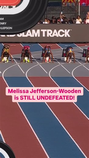 63K views · 417 reactions | Grand Slam champion Melissa Jefferson-Wooden stays UNDEFEATED in the women’s short sprints with another 100m win! | NBC Olympics & Paralympics | Facebook