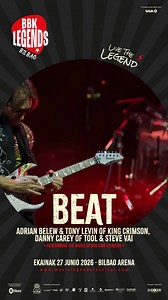 BILBAO❗️LIVE THE LEGEND 👉 BEAT (Performing the Music of 80s KING CRIMSON), Tom Morello (único show en España 2026), Chris Isaak y más se subirán al escenario del Bilbao Arena 🎟️ ¡No te lo pierdas! | BBK Legends Bilbao