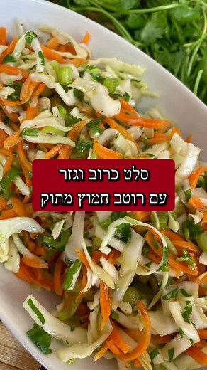 סלט כרוב וגזר עם רוטב חמוץ מתוק מצרכים: רבע כרוב לבן רצועות 2 גזרים בפומפיה 5 גבעולי בצל ירוק רבע צרור כוסברה לרוטב: מיץ מלימון שלם 3 כפות שמן זית כף סילאן/ כפית סוכר 4 שיני שום כתושות כפית שטוחה פלפל שחור כף שטוחה מלח כפית פלפל צ׳ילי גרוס אופן הכנה: מערבבים את הרוטב הייטב ניתן לשמור את הרוטב כיומיים במקרר. עדייף לשפוך את הרוטב לפני ההגשה. בהצלחה ושבת שלום❤️ #סלט #סלטלשבת #סלטיםלשבת #ארוחהלשבת #סלטכרוב #סלטכרובוגזר #סלטגזר#פוריוישראל #פוריועולמי #foryou