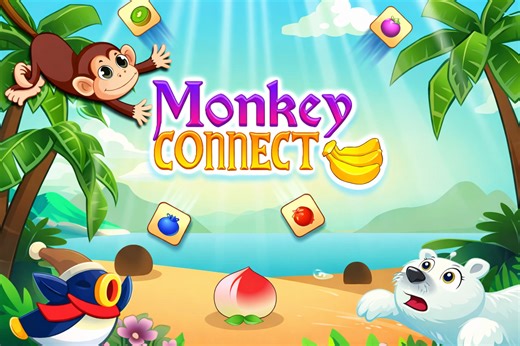 Monkey Connect: Help the monkey by clearing all the fruit in this Mahjong Connect puzzle