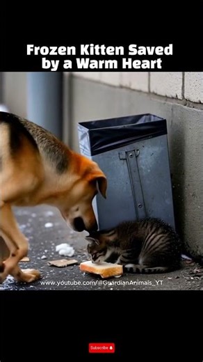 Frozen Kitten Rescue #dog #kitten