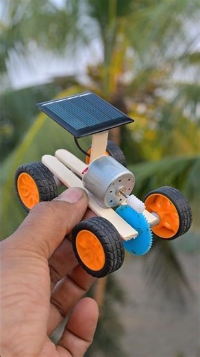 DIY Mini Solar Car No Battery Needed | 6V Panel Science Experiment #shorts #solarpanel #motor