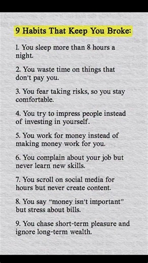 9 Habits That Are Secretly Keeping You Broke #psychology