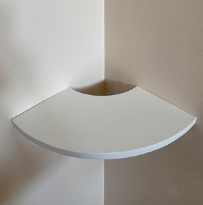 Round Corner Floating Shelf: White Rustic Wood Wall Organizer - Etsy