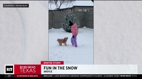 Fun in the snow in North Texas