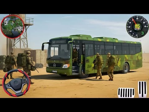 Army Coach Bus Driving Simulator - US Army Transporting Military Squad Driving 3D - Android Gameplay