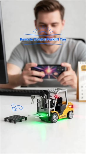 Remote Control Forklift Truck, 1:64 Scale Construction Toy, Realistic Lights & Sounds, Lift & Transport Action, Perfect Gift for Kids #toycars #toptoy #toycommunity #toyreviews #toysforkidsgift #carforkids #toysforboys #3dprintedtoys #toyotatruck #truckforkids