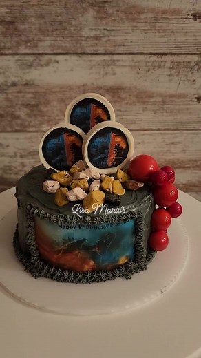 Godzilla smash cake 😊 vanilla cake with my signature vanilla buttercream 😊 | Lisa Hrehoriak Slimak
