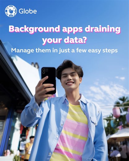 Some apps use up mobile data in the background—even when you’re not on them. 📱 Manage your mobile data and save it for what you love by following these tips. 💙 Track your usage on the GlobeOne app. #GoForwardTogether | Globe Telecom