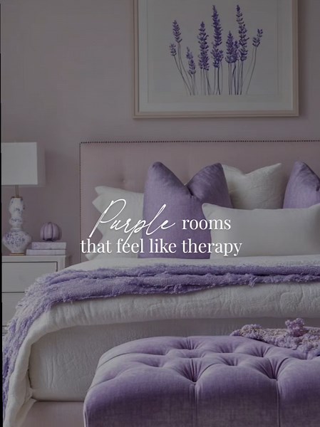Purple rooms can calm the mind and lift the mood ♾️🌫️ ... #interiordesign #purpleinterior #purple #homedesign #color