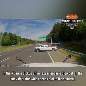 162K views · 2.2K reactions | Pickup ends up into the path of a semi after a blowout tire - Close call - American Truck Drivers | American Truck Drivers | Facebook