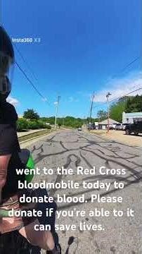 making a donation at the Red Cross bloodmobile ￼