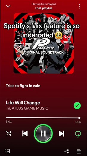 Spotify Mix and persona 5 music is actually so perfect #fyp #persona5 #persona5royal #music #spotify