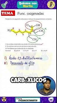 funciones oxigenadas: ácidos carboxílicos #quimicaconmartin #matematicas #algebraicamente
