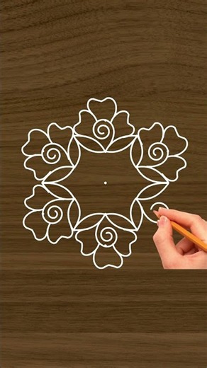 Daily simple muggulu with 5x3dots #shorts #ytshorts #muggulu #rangoli #dsrangoli #easybordermuggulu