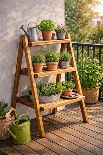 A-frame Herb Ladder Plans PDF | DIY Wooden Plant Ladder Shelf - Etsy UK