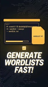 Crunch Tutorial in 25 Seconds! #kalilinuxtools