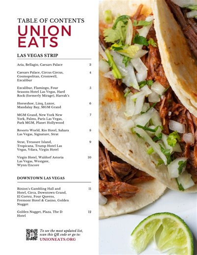 UnionEats.org features a comprehensive guide of 366 unionized restaurants on the Las Vegas Strip and in Downtown Las Vegas. The guide includes union restaurants by casino, type of cuisine, and a helpful price-range for tourists and customers. A Spanish mirror of the website will be launched soon, and the website will be updated regularly as the Culinary Union launches organizing campaigns at other non-union restaurants on the Las Vegas Strip in the coming weeks. “While the restaurant industry is