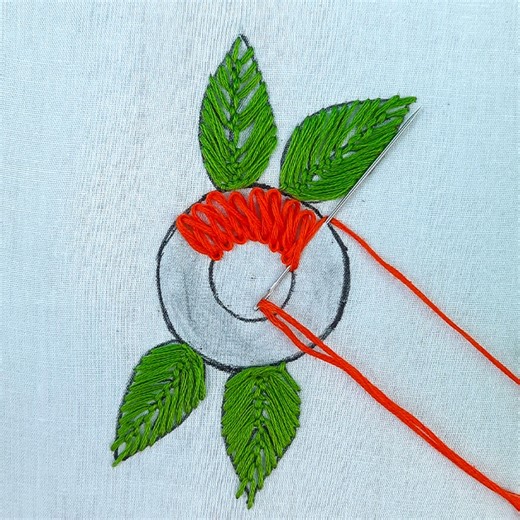 3.5K views · 14 reactions | Elegant Flower & Leaf Pillow Cover Embroidery Tutorial: Step-by-Step Guide | Dian Embroidery | Facebook