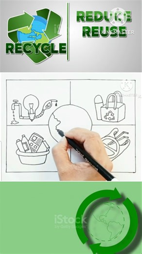 how to draw recycle drawing #reduse ,reuse and recycle drawing
