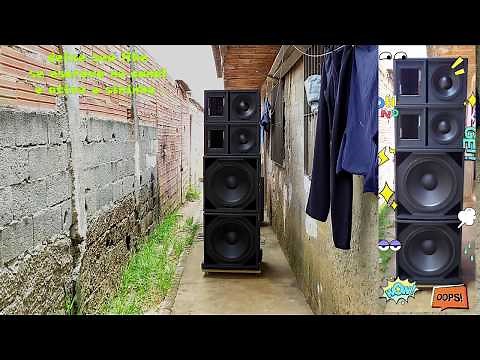 Teste caixa acústica Line array +caixa duto triangulo