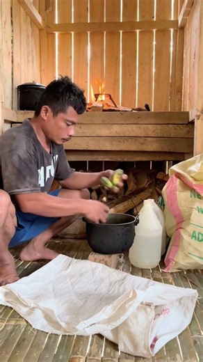 Cooking Green Bananas Over an Open Fire 🍌🔥 #shorts #cooking