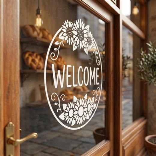 Welcome Vinyl Decal: Business Store Window Sticker Decals - Etsy