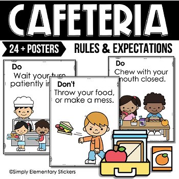 Lunchroom & Cafeteria Expectations Posters:School Rules & Bulletin Board Display